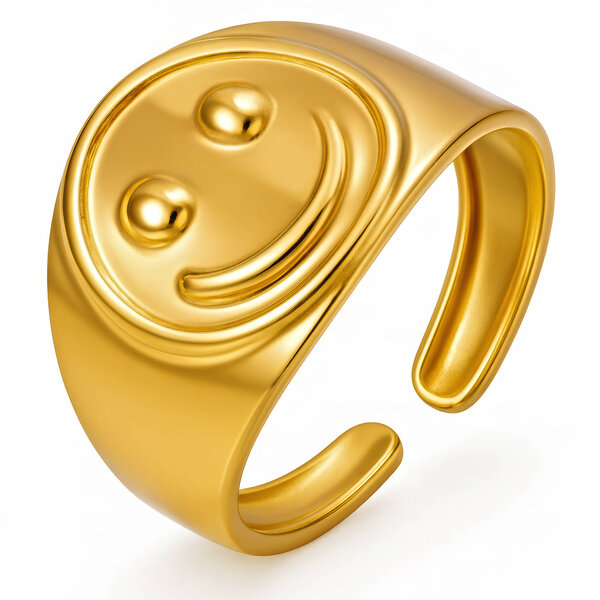 Ring, 18K Gold Plated Steel