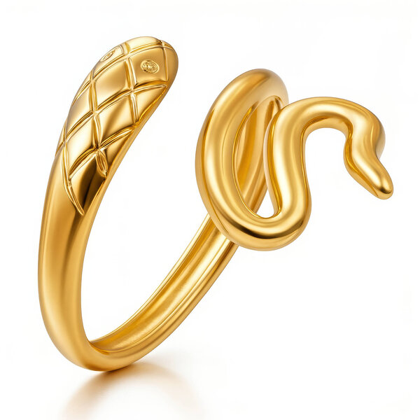 "Snake" Ring, 18K Gold Plated Steel