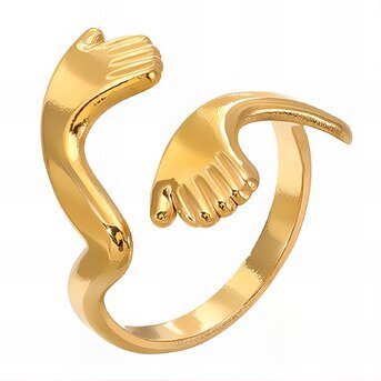 18K gold plated Stainless steel finger ring, Intensity