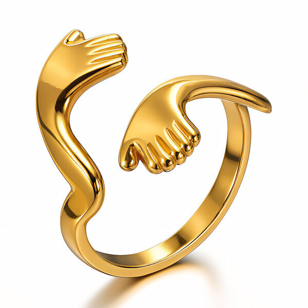 Ring, 18K Gold Plated Steel