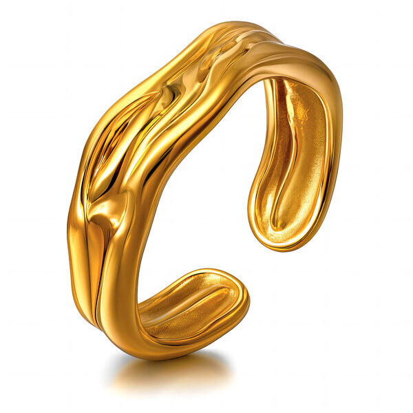Ring, 18K Gold Plated Steel