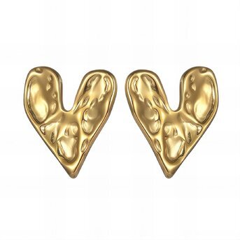 18K gold plated Stainless steel  "Hearts" earrings, Intensity