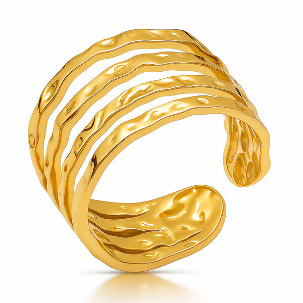 Ring, 18K Gold Plated Steel