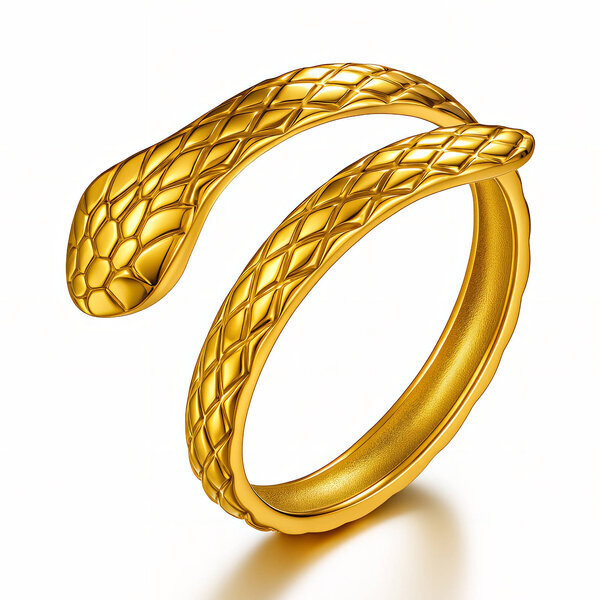 "Snake" Ring, 18K Gold Plated Steel