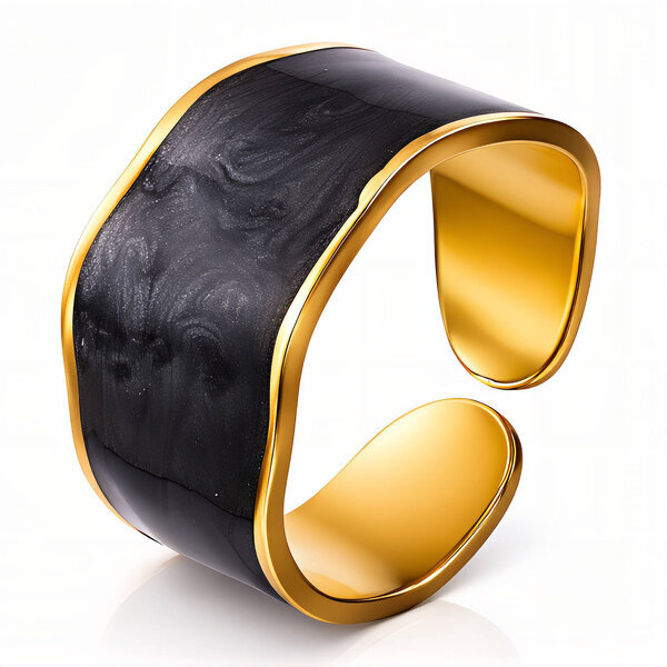 Ring, 18K Gold Plated Steel