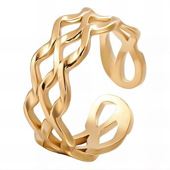 Ring, 18K Gold Plated Steel