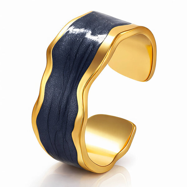 Ring, 18K Gold Plated Steel