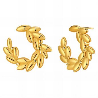 18K gold plated Stainless steel  "Leafs" earrings, Intensity