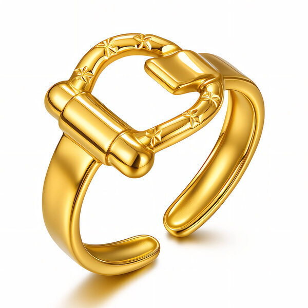 Ring, 18K Gold Plated Steel