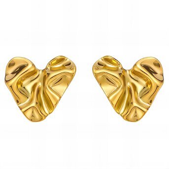 18K gold plated Stainless steel  "Hearts" earrings, Intensity