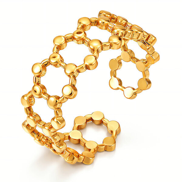 Ring, 18K Gold Plated Steel