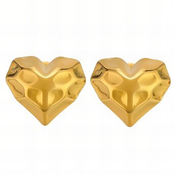 "Hearts" Earrings, 18K Gold Plated Steel