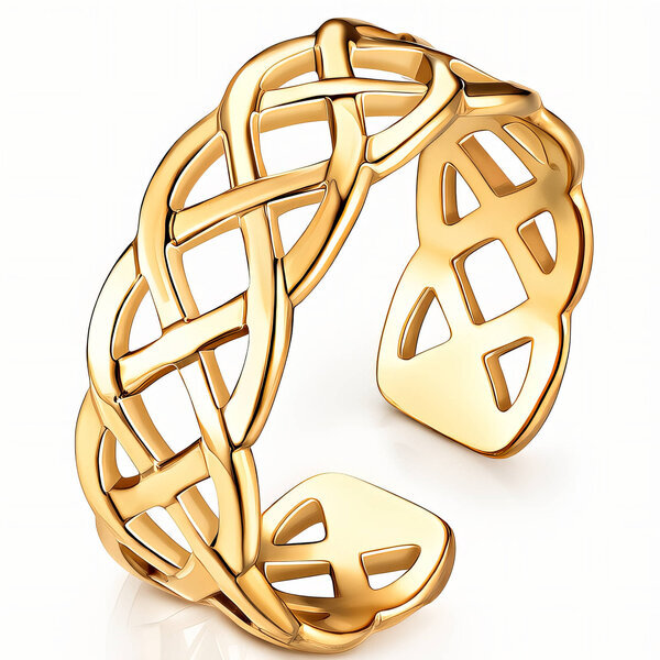 Ring, 18K Gold Plated Steel