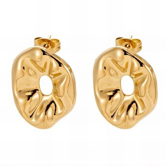 18K gold plated Stainless steel  "Flowers" earrings, Intensity