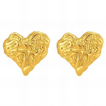 18K gold plated Stainless steel  "Hearts" earrings, Intensity