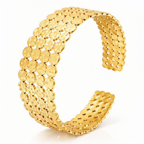 Bracelet, 18K Gold Plated Steel