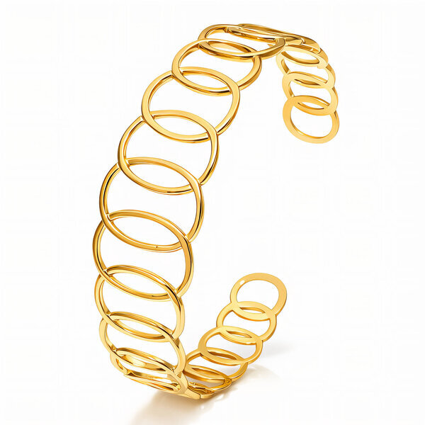 Bracelet, 18K Gold Plated Steel