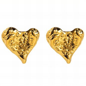 "Hearts" Earrings, 18K Gold Plated Steel