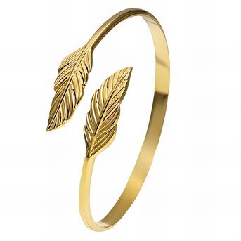 18K gold plated Stainless steel  "Leafs" bracelet, Intensity