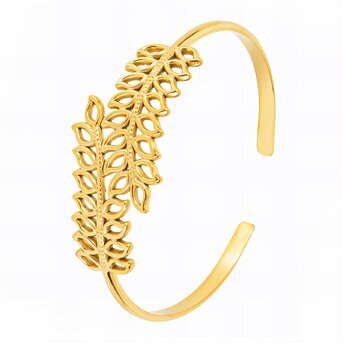 18K gold plated Stainless steel  "Leafs" bracelet, Intensity