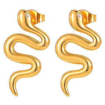"Snakes" Earrings, 18K Gold Plated Steel