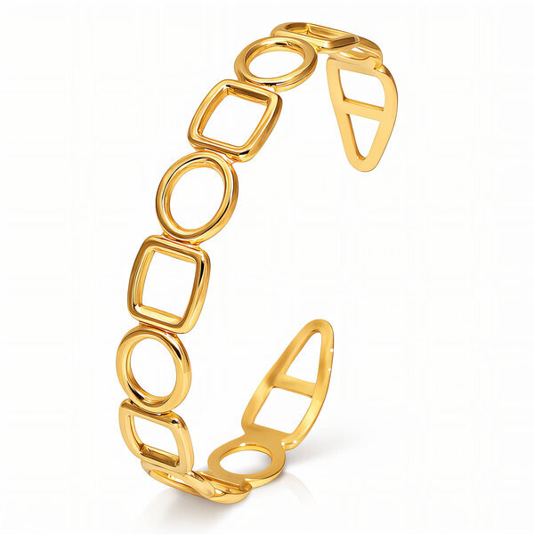 Bracelet, 18K Gold Plated Steel