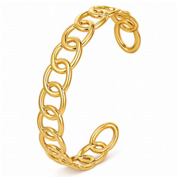 Bracelet, 18K Gold Plated Steel