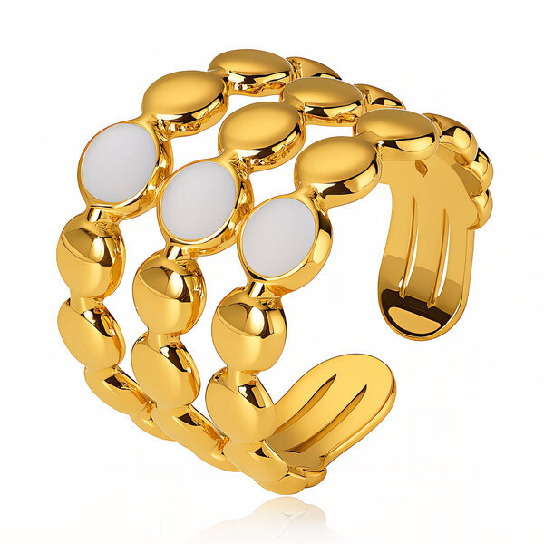 Ring, 18K Gold Plated Steel