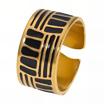 Ring, 18K Gold Plated Steel