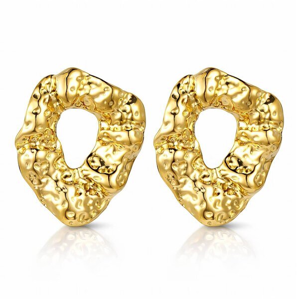 Earrings, 18K Gold Plated Steel