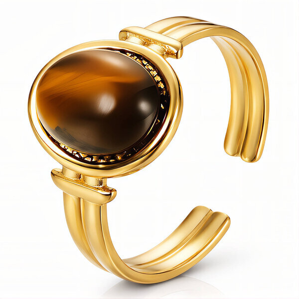 Ring, 18K Gold Plated Steel