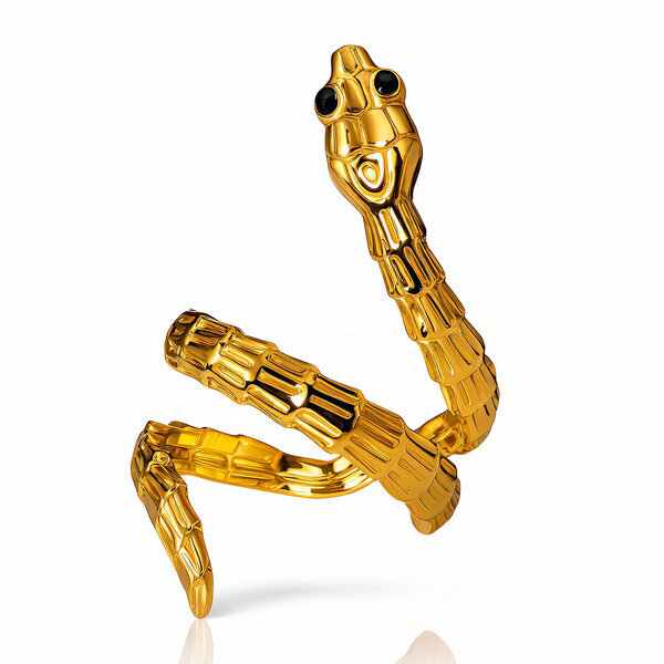 "snake" Ring, 18K Gold Plated Steel