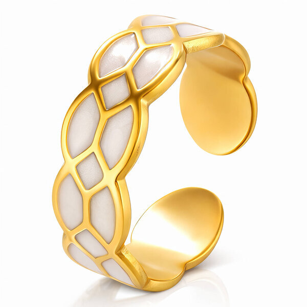Ring, 18K Gold Plated Steel