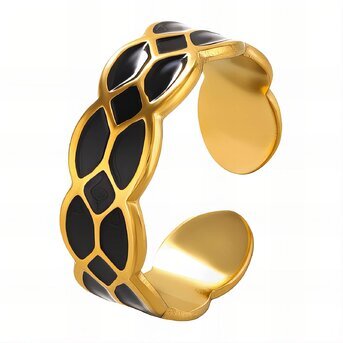 Ring, 18K Gold Plated Steel