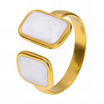 Ring, 18K Gold Plated Steel