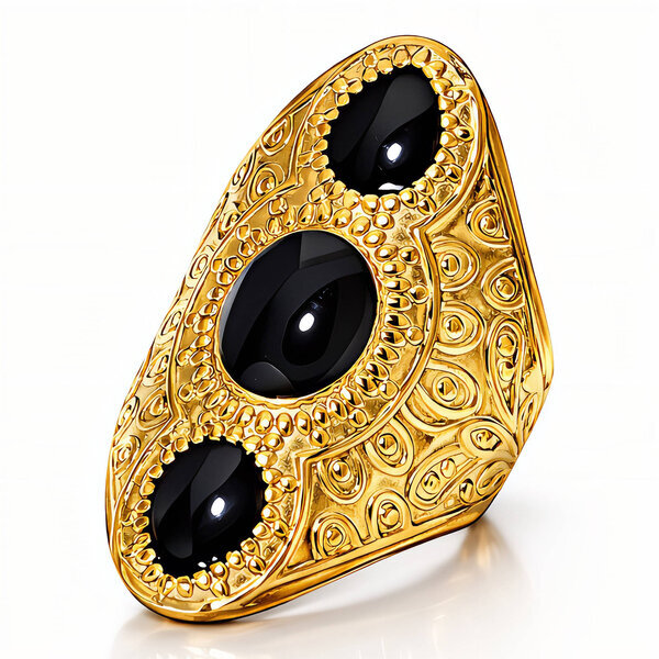Ring, 18K Gold Plated Steel