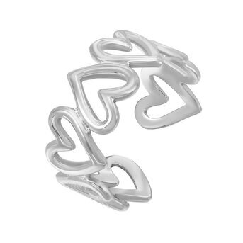 Stainless steel  "Hearts" finger ring, Intensity