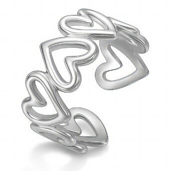 "Hearts" Ring, Stainless Steel