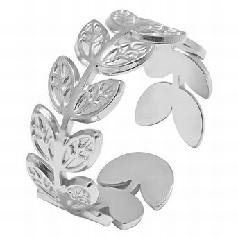 Stainless steel  "Leafs" finger ring, Intensity