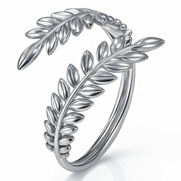 "Leaves" Ring, Stainless Steel