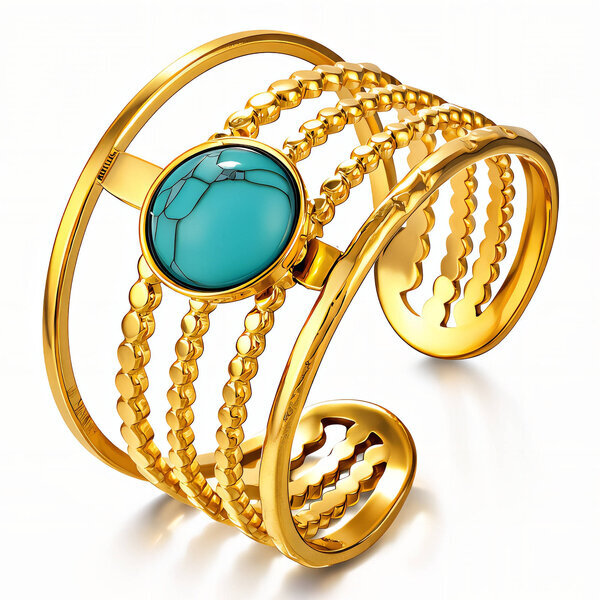 Ring, 18K Gold Plated Steel