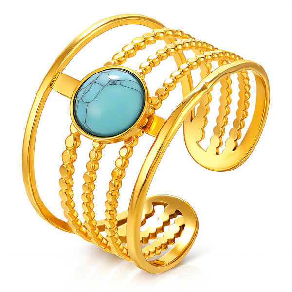 Ring, 18K Gold Plated Steel