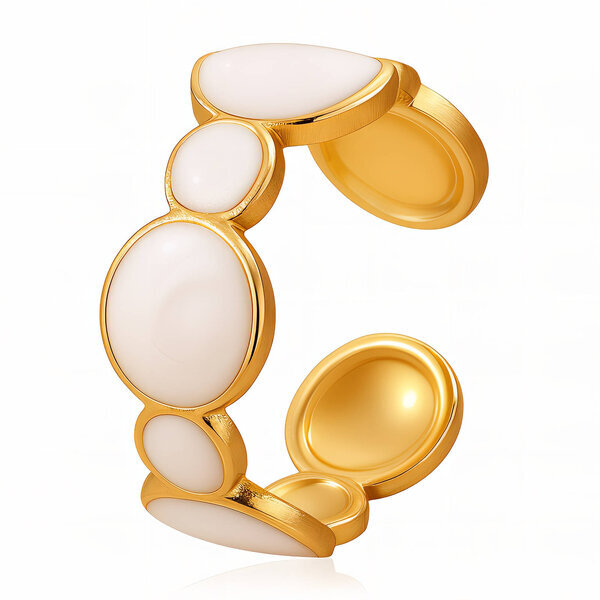 Ring, 18K Gold Plated Steel