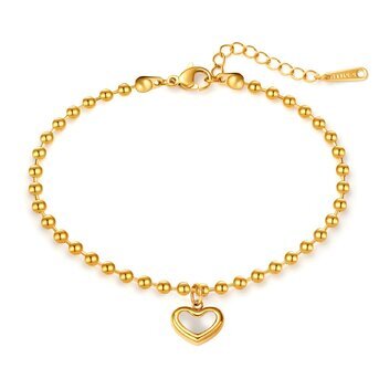 "heart" Bracelet, 18K Gold Plated Steel