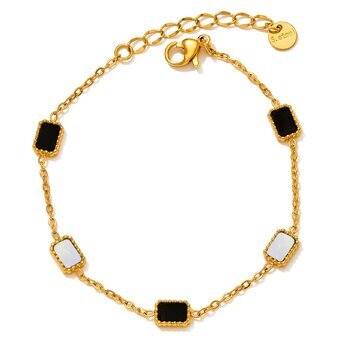 Bracelet, 18K Gold Plated Steel