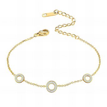 Bracelet, 18K Gold Plated Steel