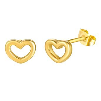 18K gold plated Stainless steel  "Hearts" earrings, Intensity