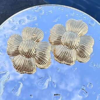 18K gold plated Stainless steel  "Flowers" earrings, Intensity