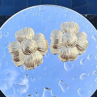 18K gold plated Stainless steel  "Flowers" earrings, Intensity