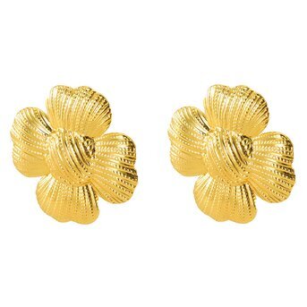 18K gold plated Stainless steel  "Flowers" earrings, Intensity